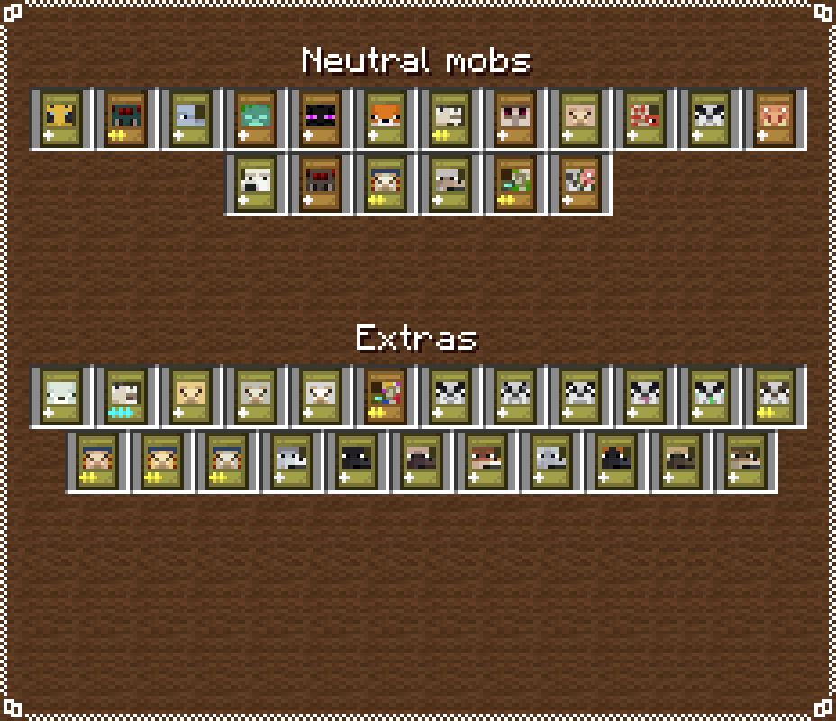Icons of the neutral mob cards.