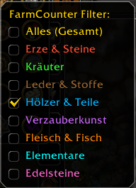 Filter Menu with different categories