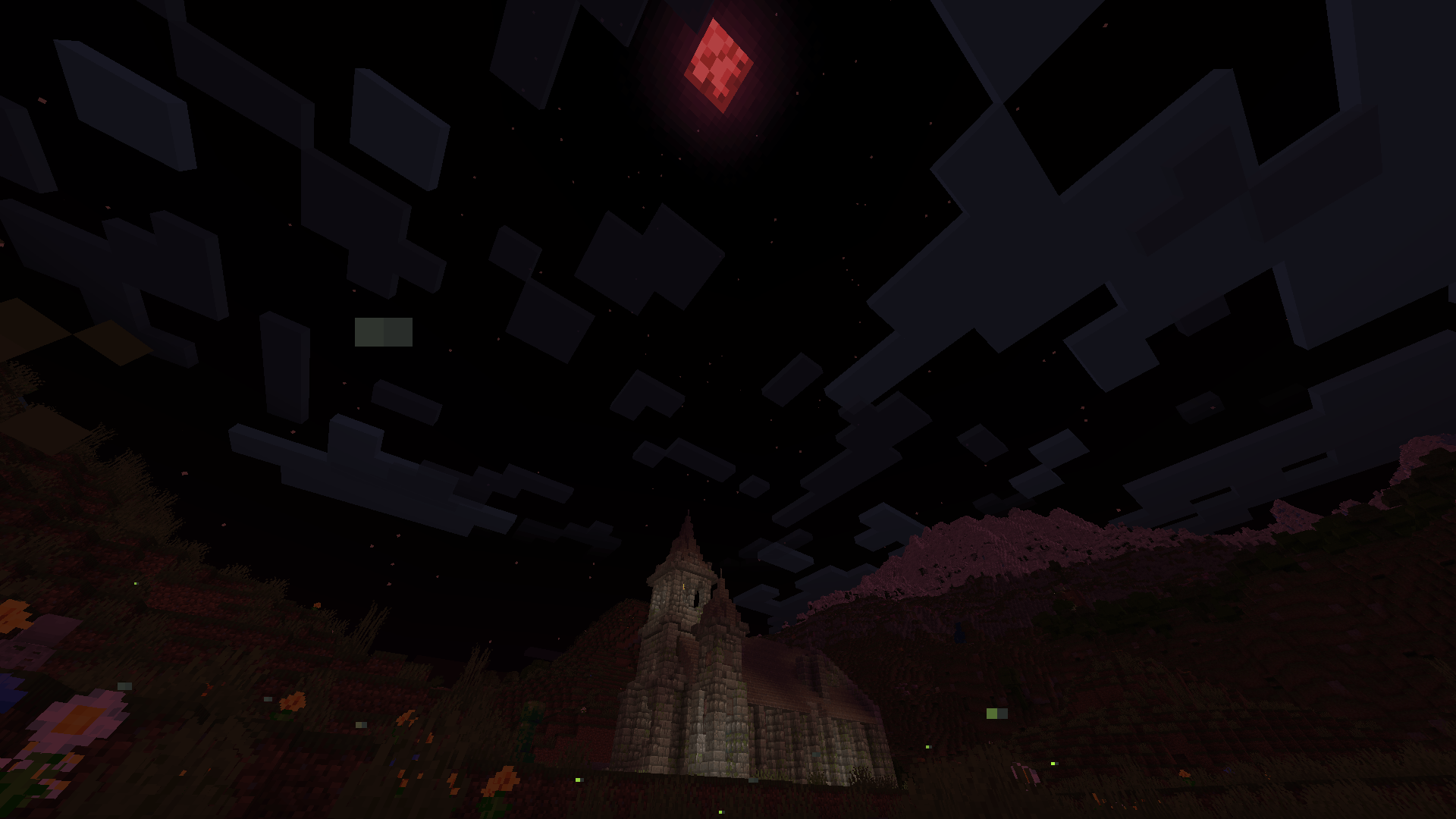 A small chapel amongst a bloodmoon