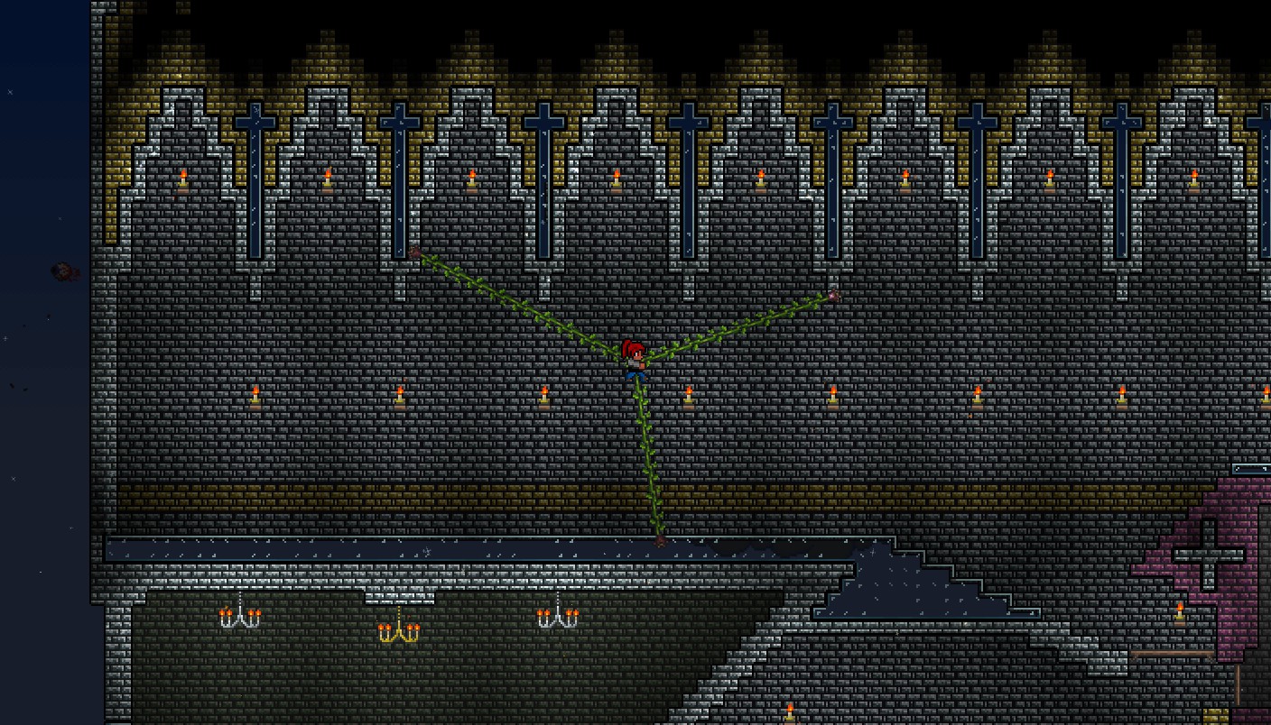 High up