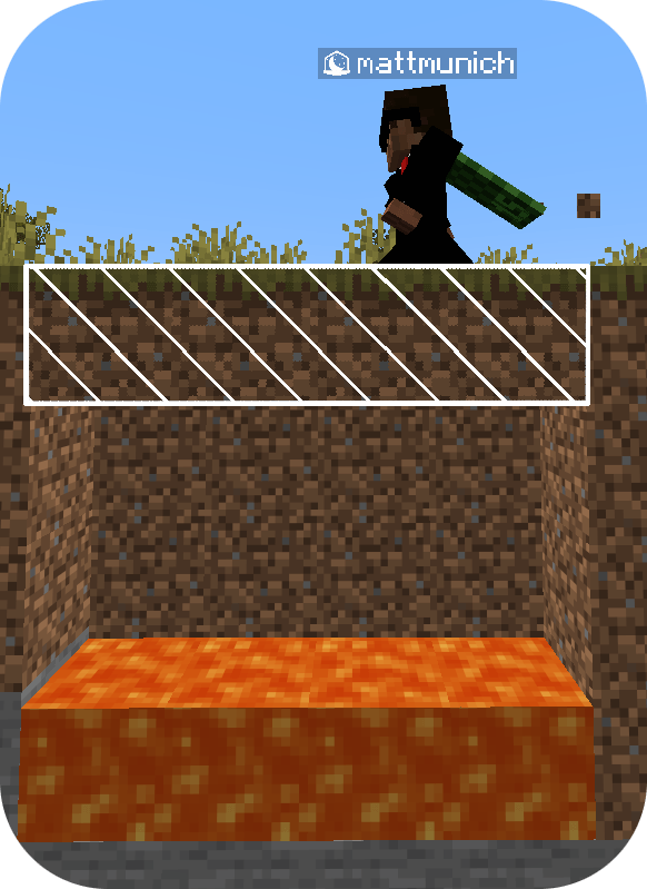 An example of how to use the ghost blocks for traps! (Highlighted in white)