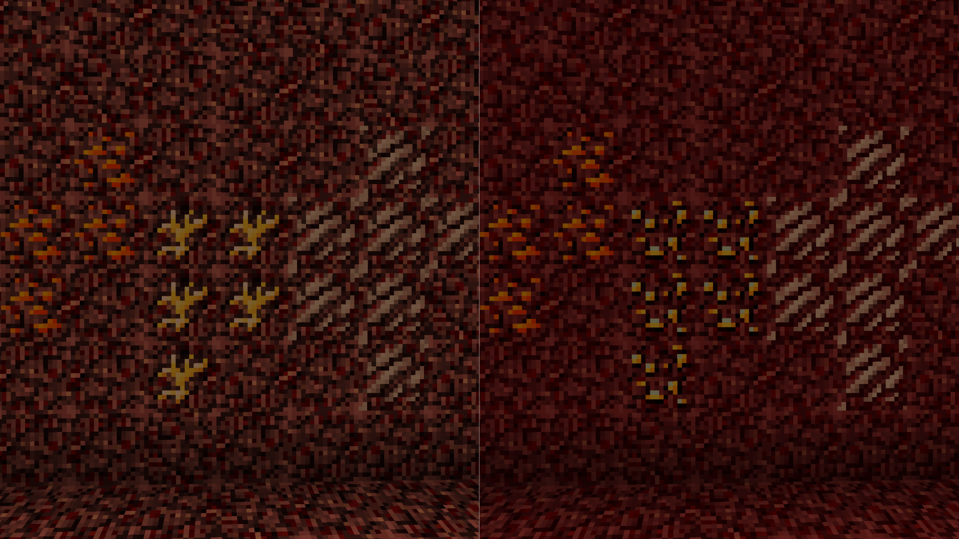 Netherrack, Nether Coal(LateGameFuel), Nether Gold (Charm), Quartz
