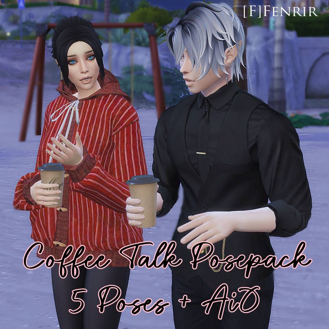 [F] Coffee and Walking Talk Posepack - The Sims 4 Mods - CurseForge