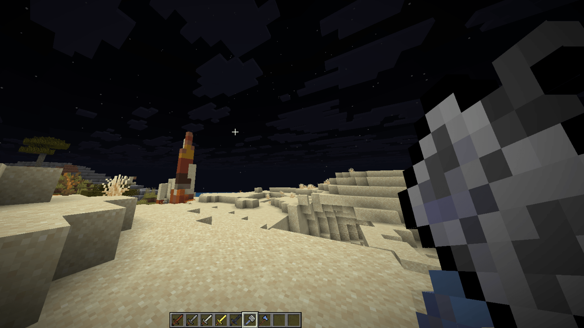 here you can see all the swords, a mace, and a diamond axe