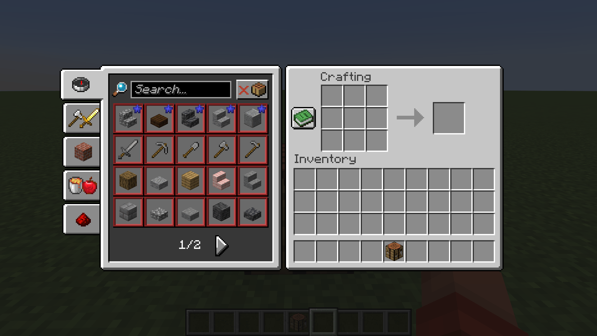 Thumbnail Pinned recipes in the vanilla recipe book