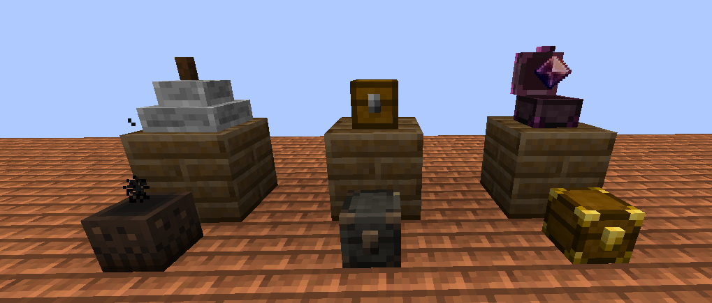 Thumbnail Some tiny chests , a magic urn to mix stuff , a quern to grind things to dust and a mysterious void box that will open when you stay near and destroy every item inside