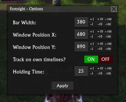 Options Window