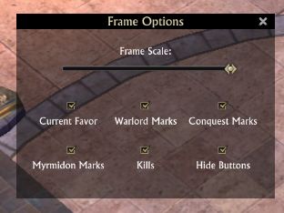 Frame Options Window