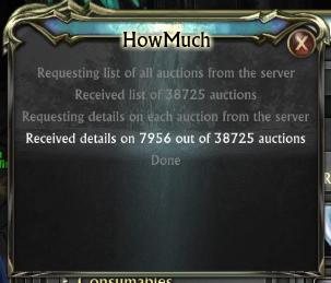 Auction house scanning progress