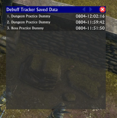 Saved Data selection