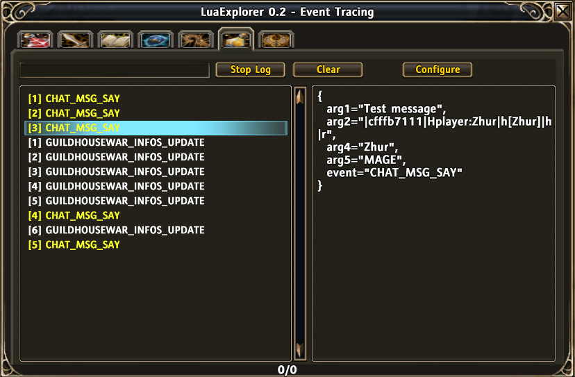 <p>Browse the captured event traces</p>