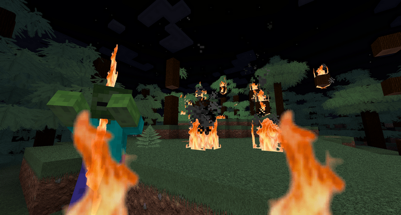Thumbnail Fire in a Taiga & GUI Tweaks/Flint & Steel Item & Camera Fire (No Shaders)