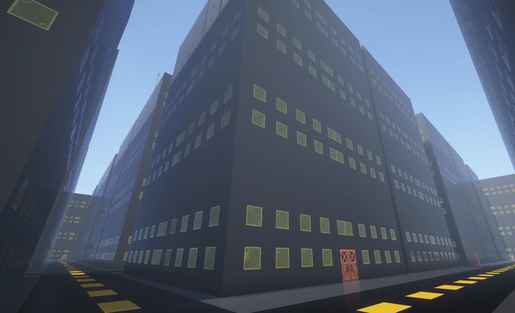 Thumbnail Level 11 is a massive city where your goal is to locate and find all the buildings with poles on them, and go inside them in the right order, where the last one has the exit; a corrupted purple wall which when no-clipped into, will send you to Level 3999.