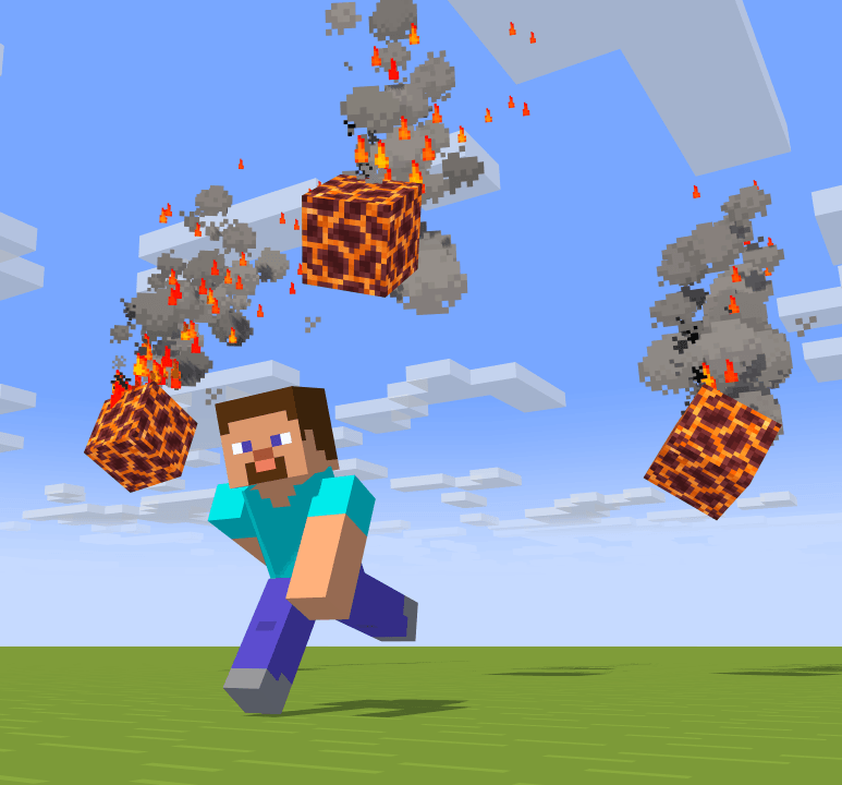 Steve Running from Meteors!