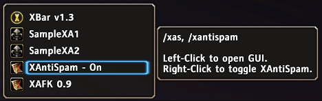 Popup Menu in XBar Addon Managemeant