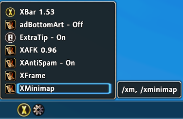 Popup Menu in XBar Addon Managemeant