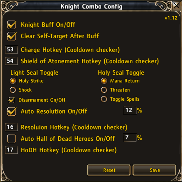 <p>Configuration Menu as of v1.12</p>