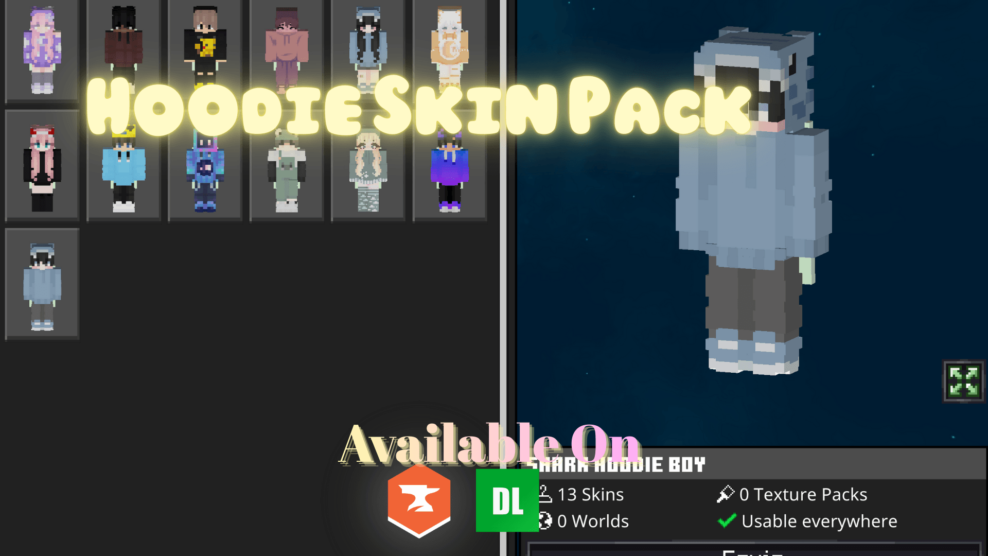 Cute + Invisible Skin Pack | Minecraft PE Addons