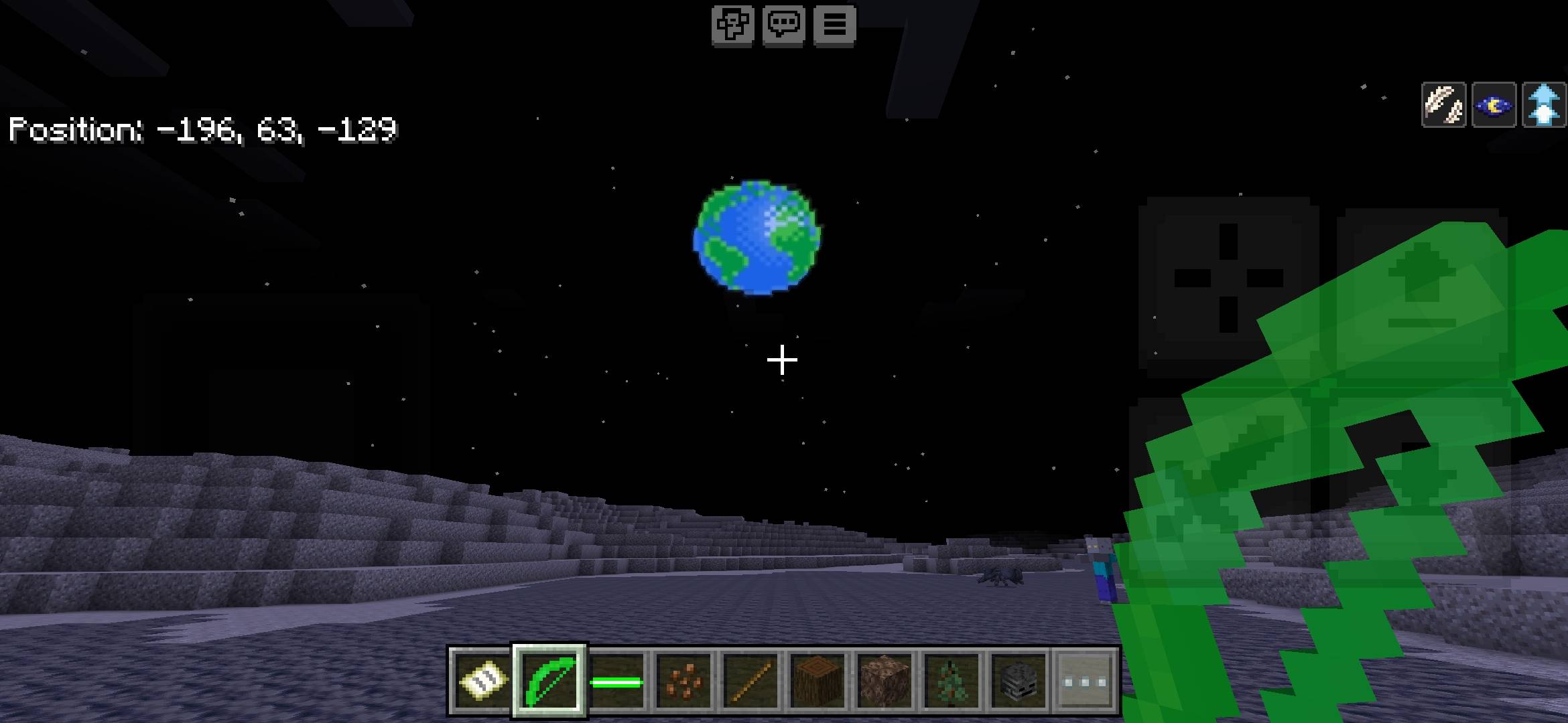 A screenshot of Earth in the sky