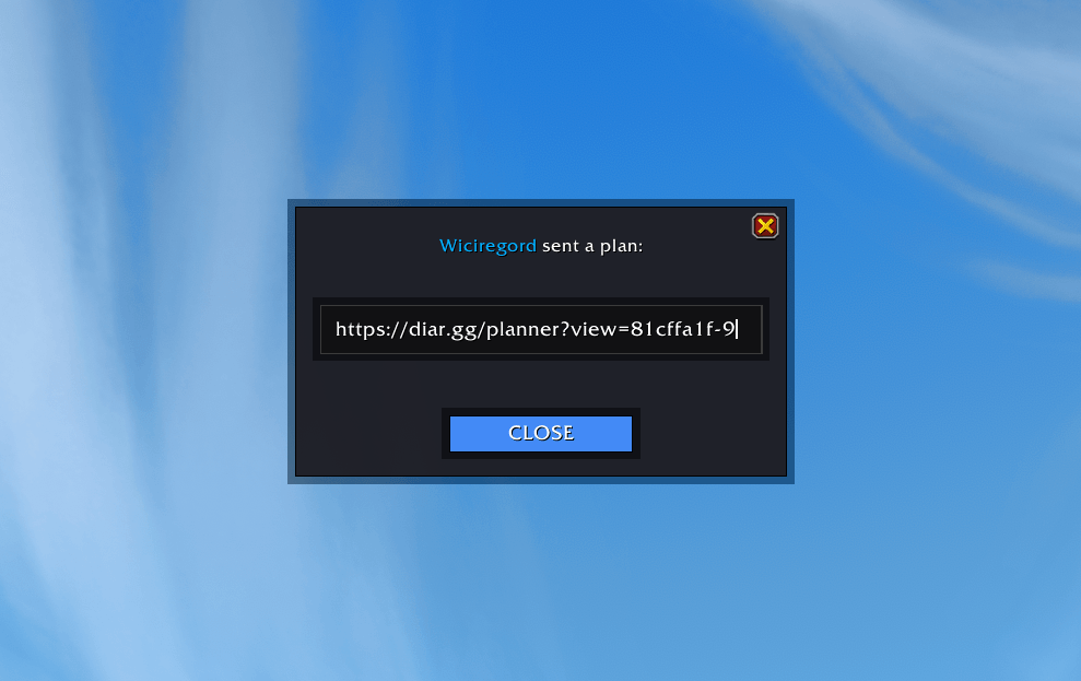 Plan sent to other players