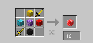 Thumbnail -Requires 2 golden swords
-1 Gold Block (9 Gold Ingots)
-1 Damond Block (9 Diamonds)
-1 Redstone Block (9 Redstone Dust)
-1 Netherite Block (9 Netherite Ingots)
-1 Normal Amethyst Block (Found in Geodes)