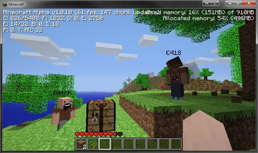 Old Screenshot of Notch and C418