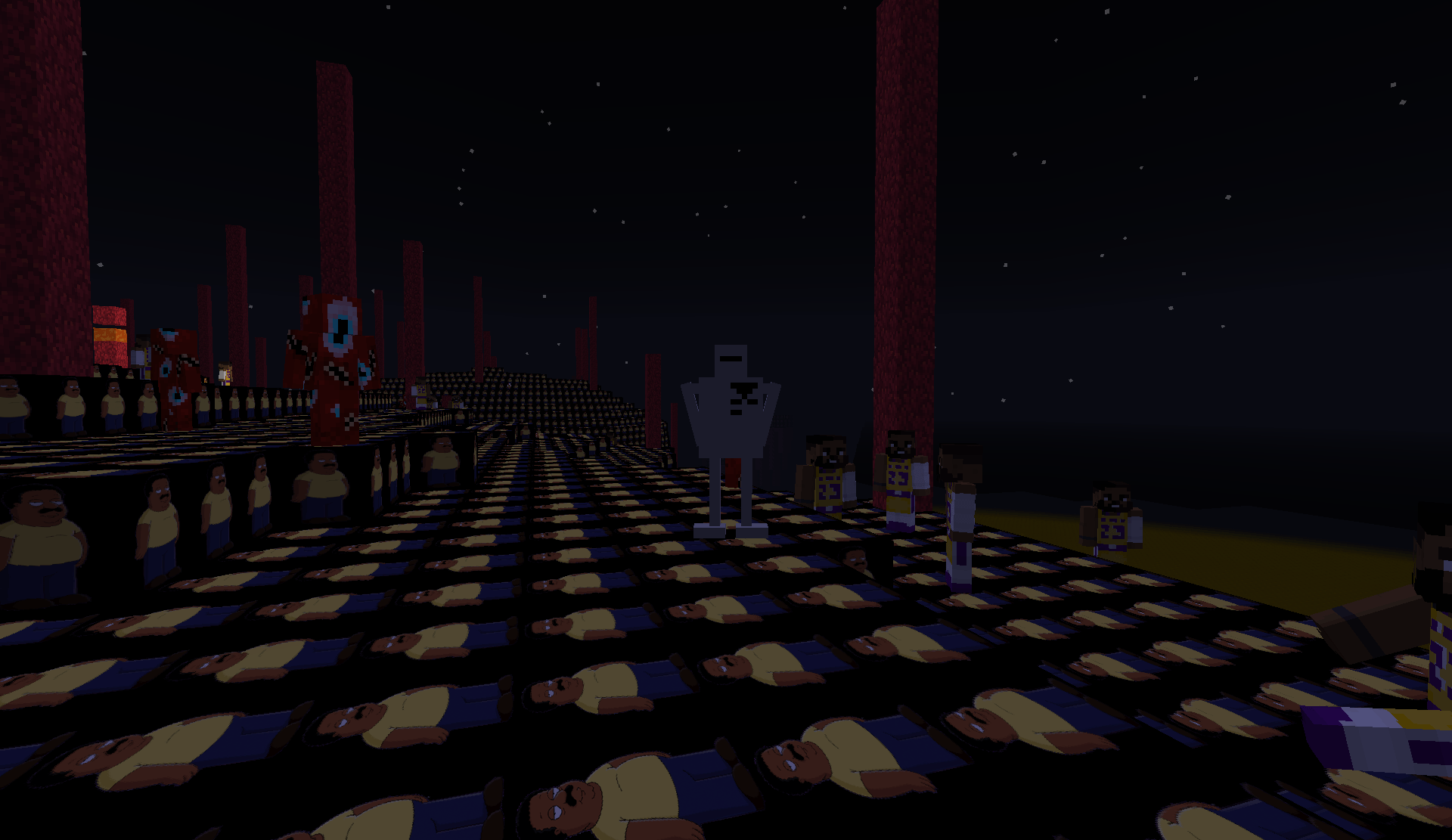 Some of Ohio's locals, including LeBron, Incomprehensible Horror, and Starman from EarthBound (1994).