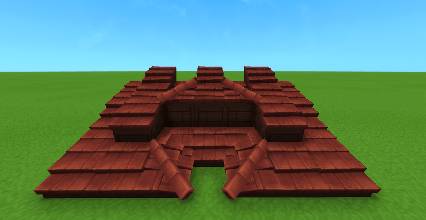 Darkwood shallow roofs. Whole, upper and lower pieces.