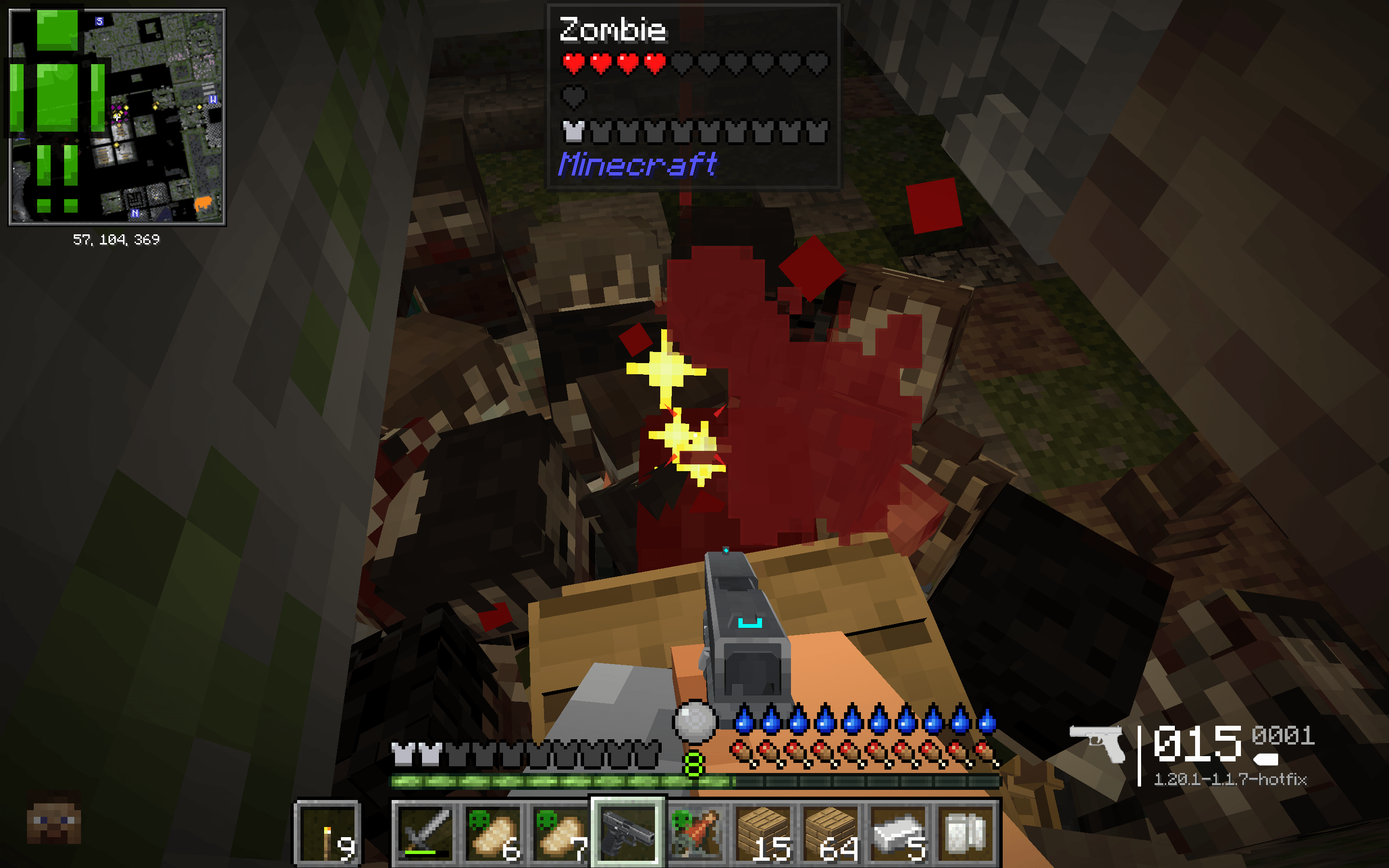 blood splatter...