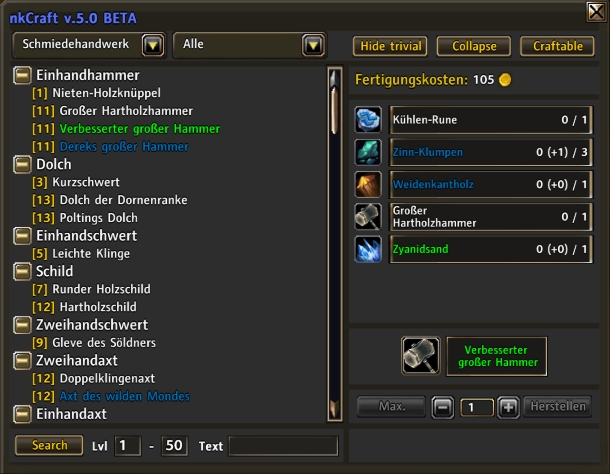 <p>New crafting GUI</p>