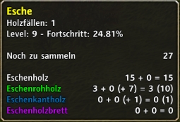 <p>Tooltip showing qty needd of material currently gathered.</p>