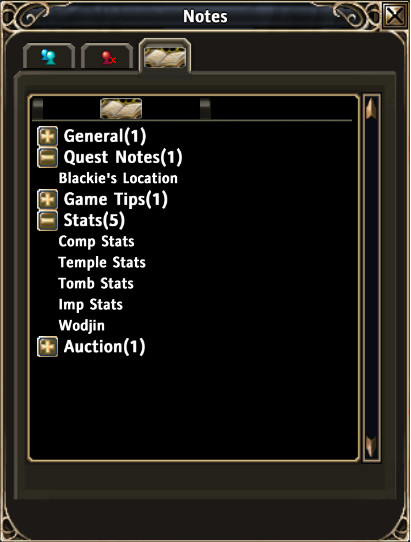 <p>Main general purpose note list.</p>