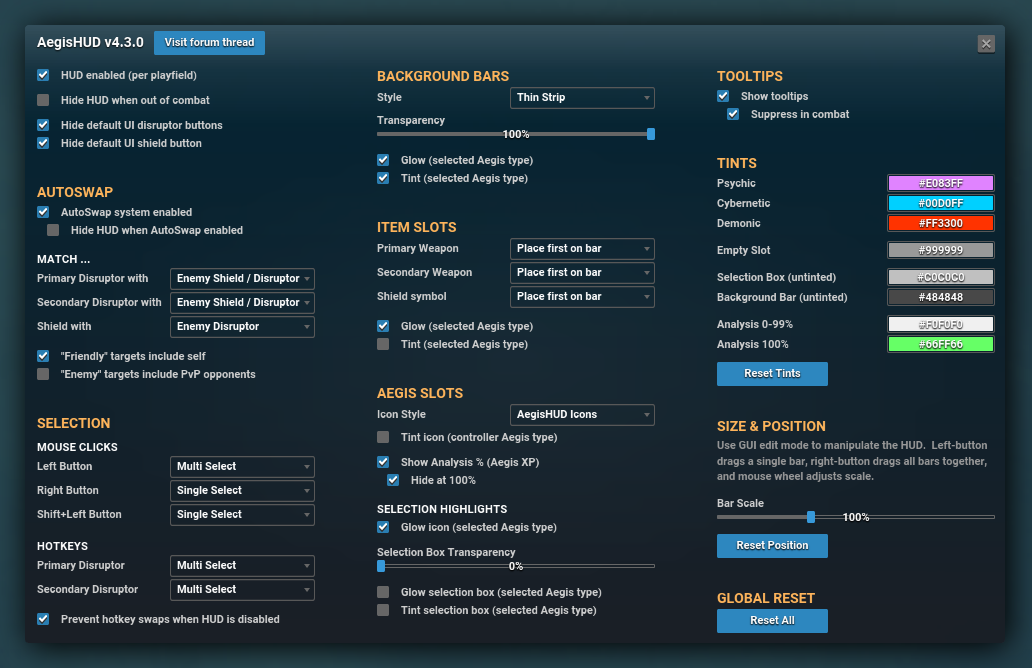 Configuration Window