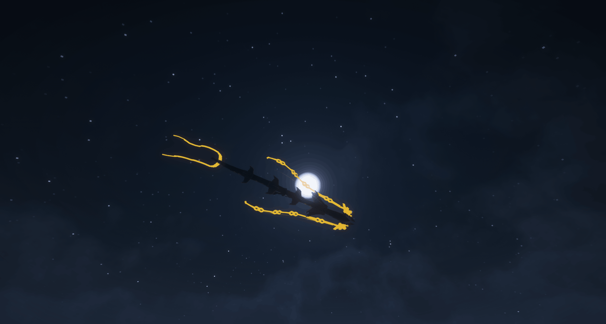 Rayquaza fly in front of the moon