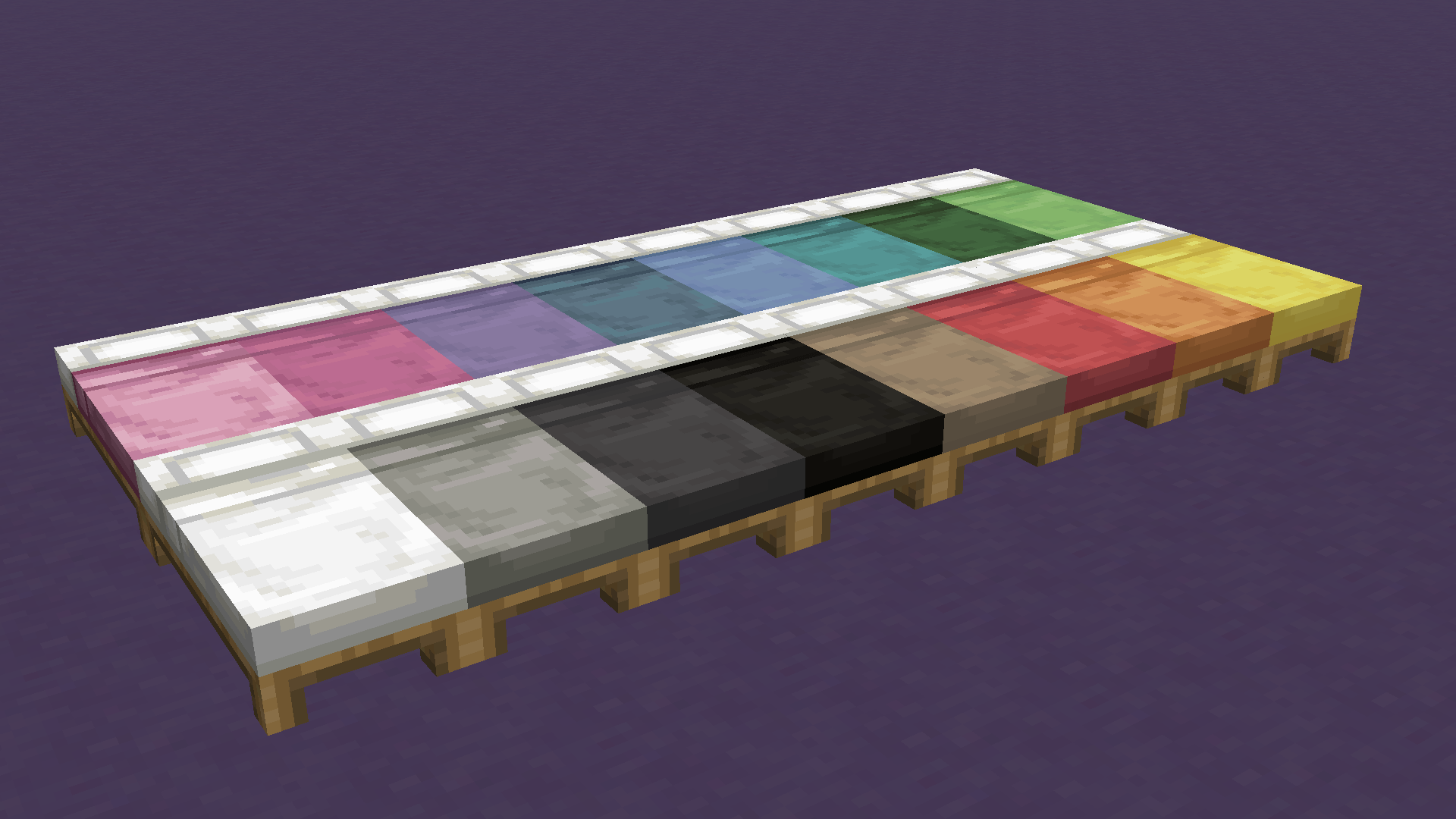 All beds at side angle