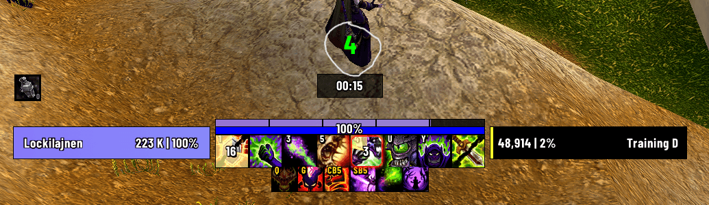 The green #4 is the counter of Soul Shards. Rest of the UI is Quazii UI for WoW Midnight, https://quazii.com