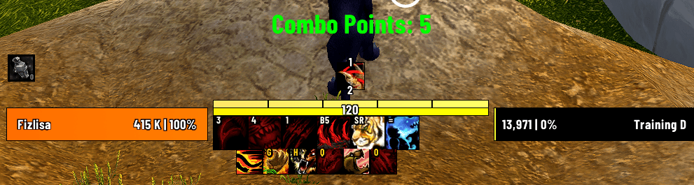 Combo Points counter with name (#5). Rest of the UI is Quazii UI for WoW Midnight, https://quazii.com
