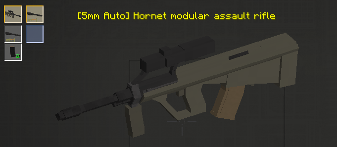 Hornet pattern modular assault rifle, 5mm Auto AR / 9mm Short SMG