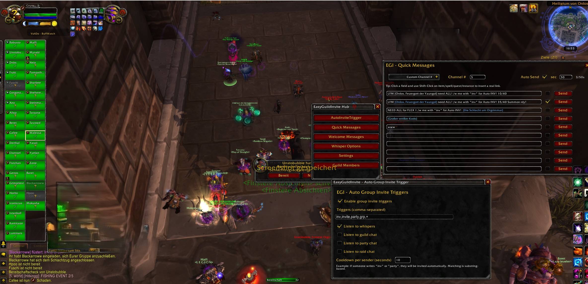 Thumbnail QuickMessages and EGI Hub and Auto Invite Trigger Menu