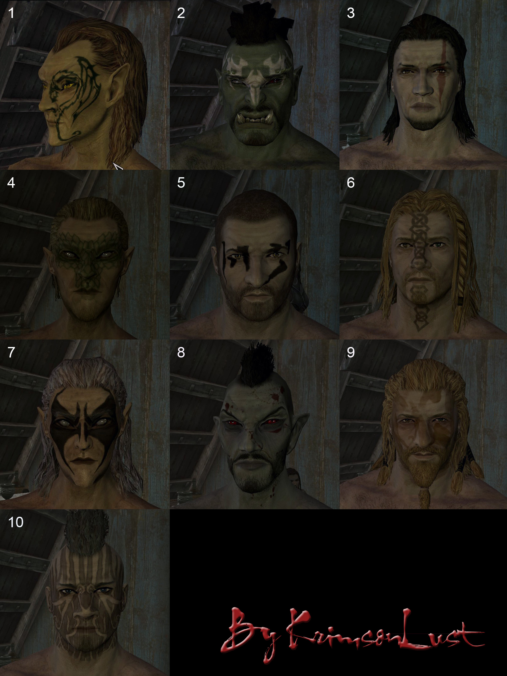 <p>All the ten warpaints.</p>