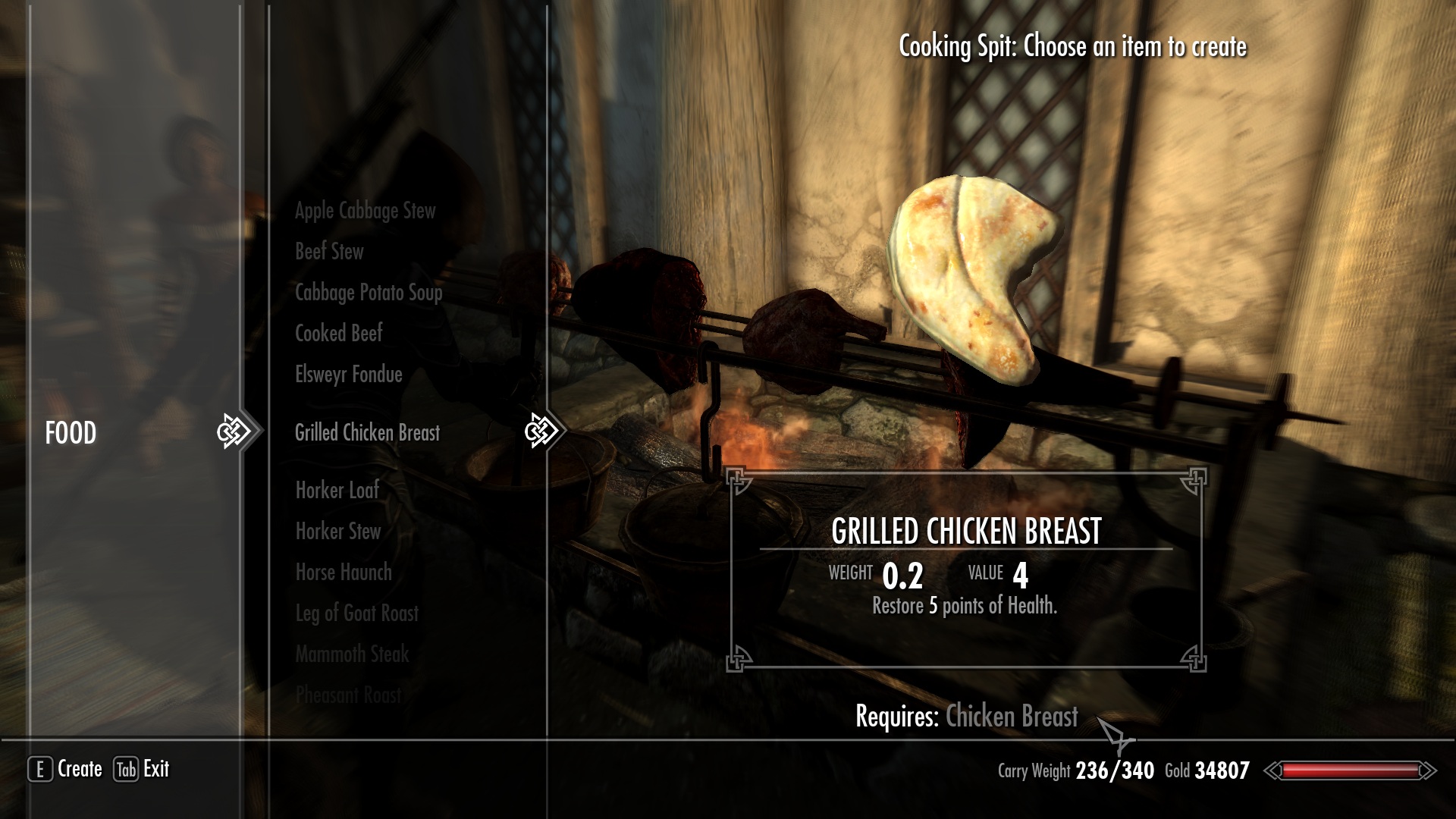 <p>Shows how with this mod, the grilled chicken recipe is modified to no longer require salt</p>