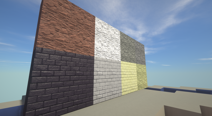 Thumbnail Granite, Diorite, Stone, Andesite, Polished Blackstone Bricks, Stone Bricks, End Stone Bricks and End Stone