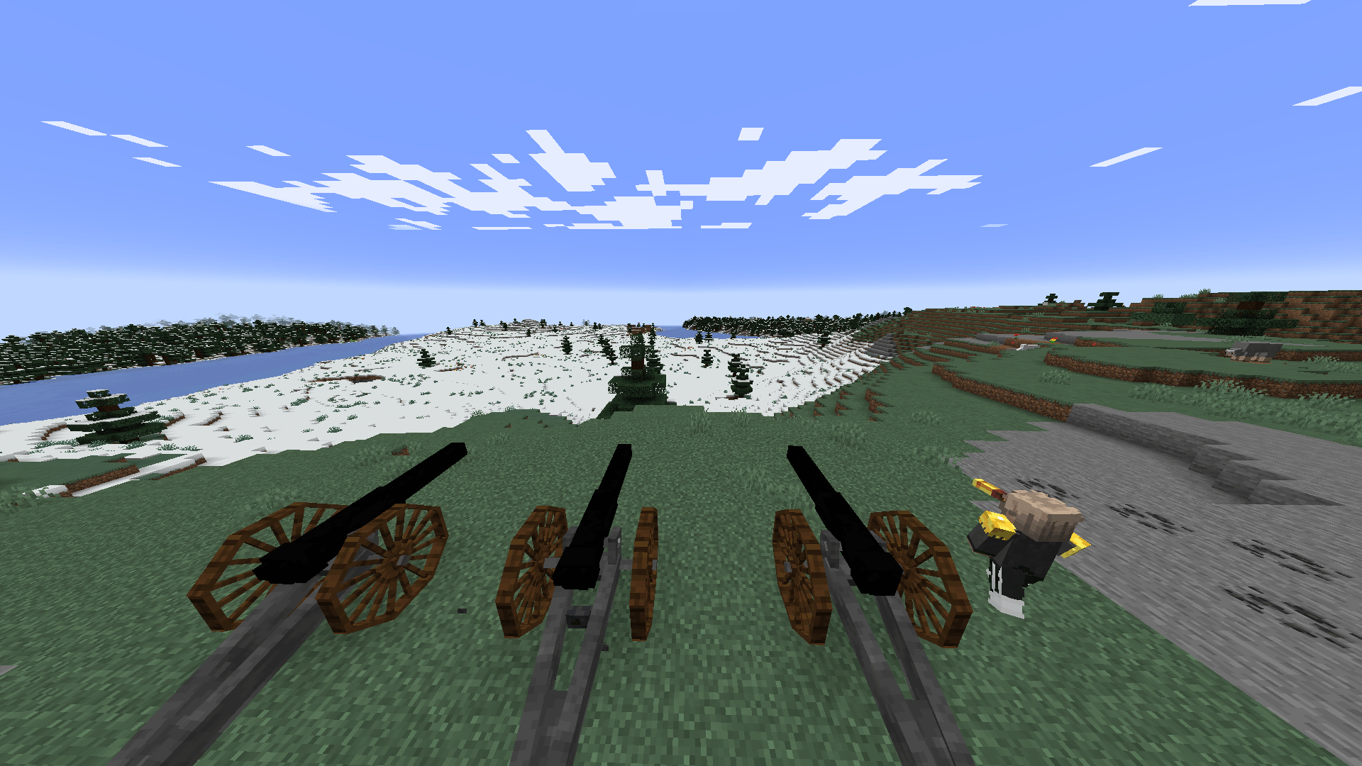 Player scouts an area before using a medium field gun battery