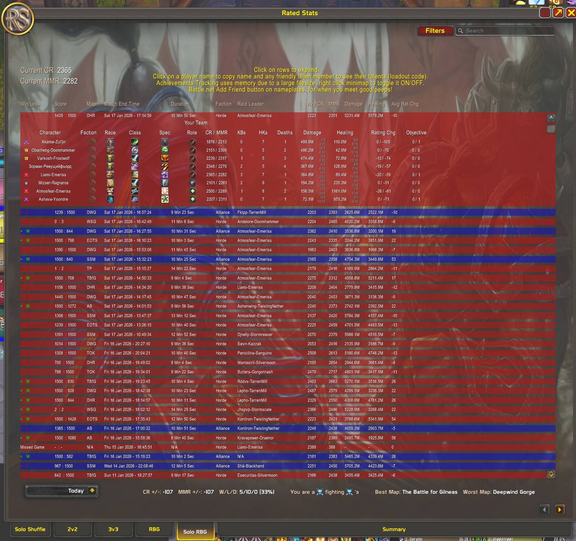 RBGB/SoloRBG when in compact mode, friendly side showing player stats