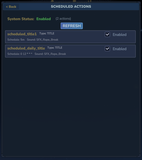 GUI - Scheduled Actions