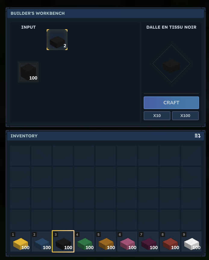 Receta de losa de tela en la Mesa de Trabajo del Constructor