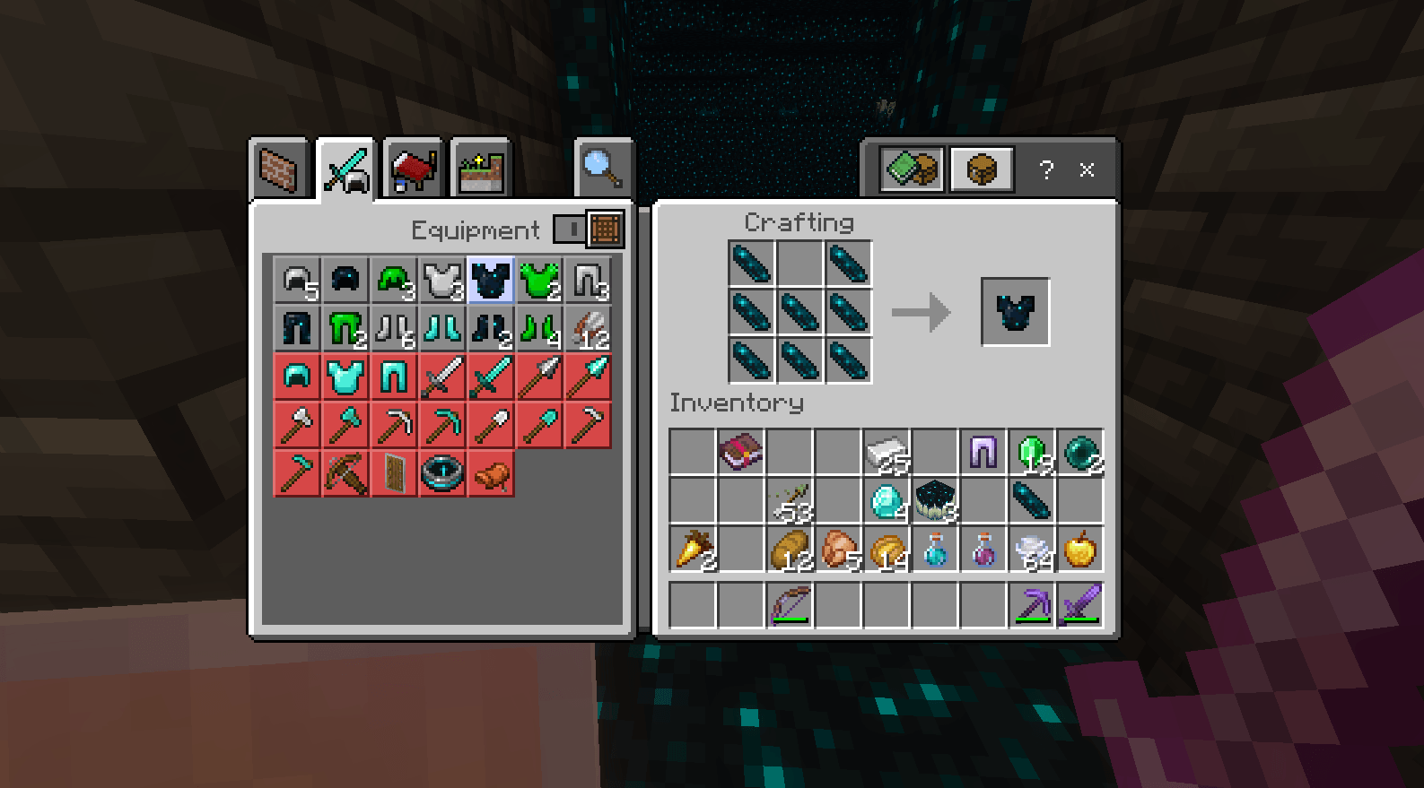 Crafting Recipe for the Echo Chestplate
