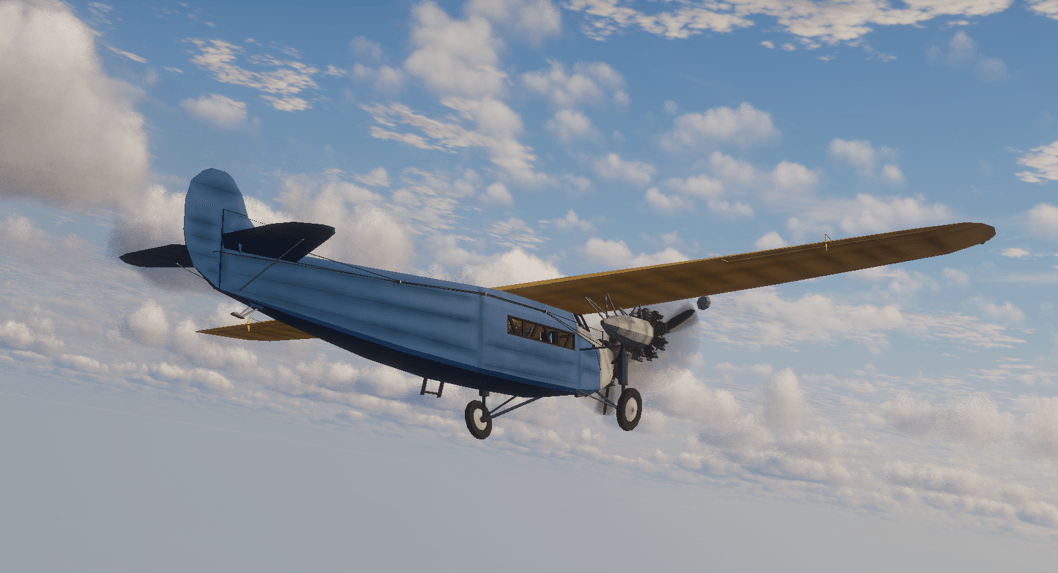 Vintage Wooden airliner in flight