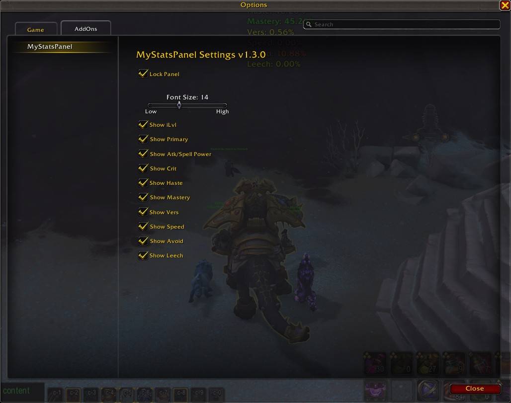 1.3.0 Addition In-game Menu