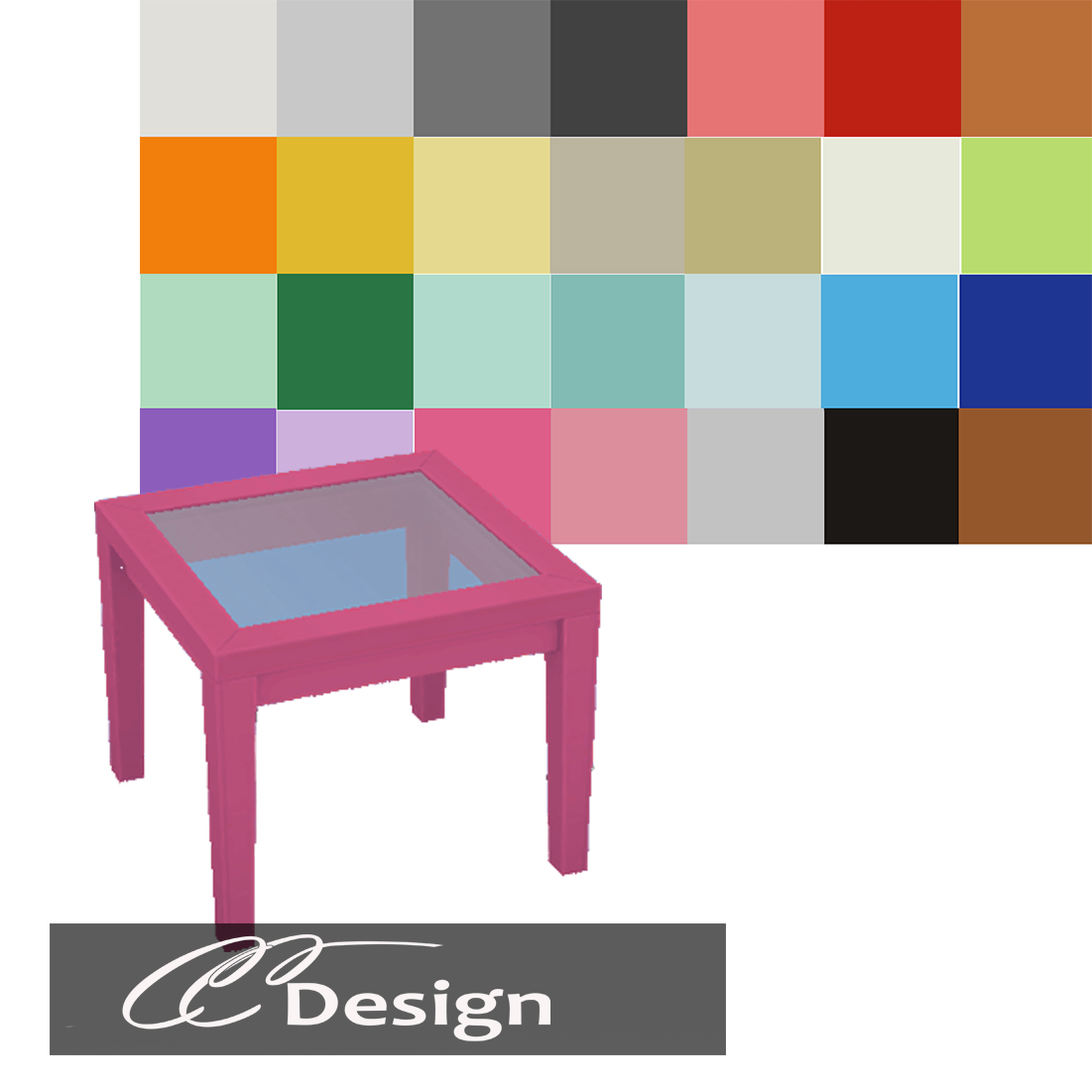 The side table matches the "Thank You" wardrobe and the bed in the base game. - 25 colors - Compatible with the base game